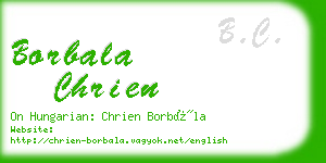 borbala chrien business card